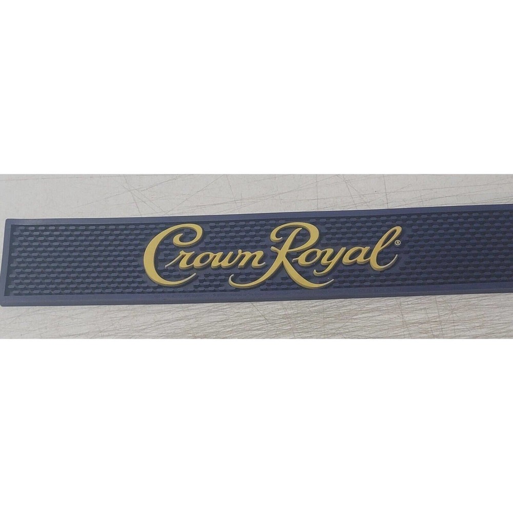 Crown Royal Purple Gold Whiskey Bar Rail Drip Mat 20.5" x 3.5" VGC